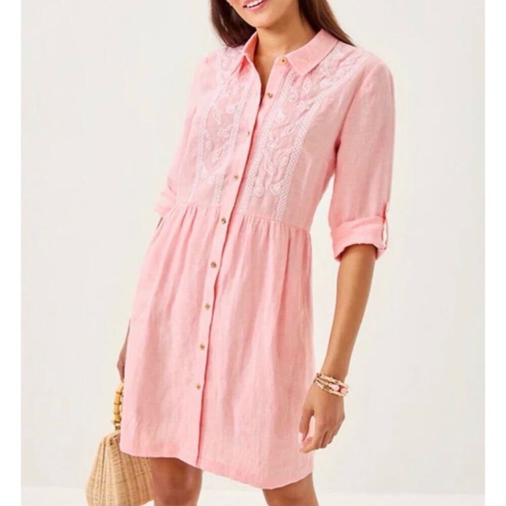 Lilly Pulitzer Shaela Linen Shirt Dress Size XS
